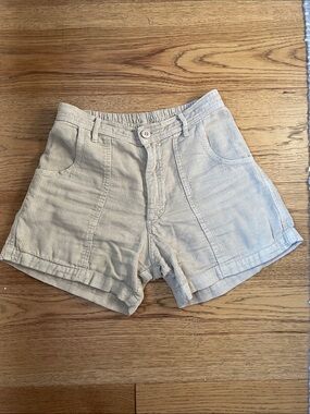 🇺🇸 JUNGMAVEN Cabuya Shorts Small High-Waist Cream Corduroy Hemp Cotton Shorts